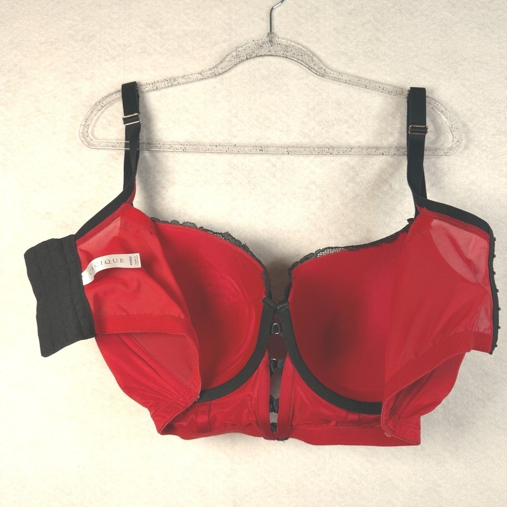 Lane Bryant Cacique Boost Balconette Bra Red Longline 40DDD A83532 Underwire - Picture 12 of 14